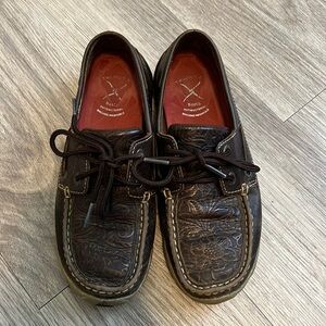 Women’s Twisted X Driving Mocs Tooled Leather Shoes Size 6.5